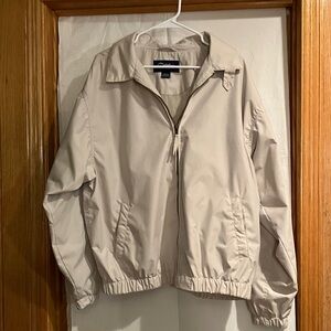 Catalina Men’s Sz L Full Zip Cream Windbreaker w/Pockets Jacket-Super Soft